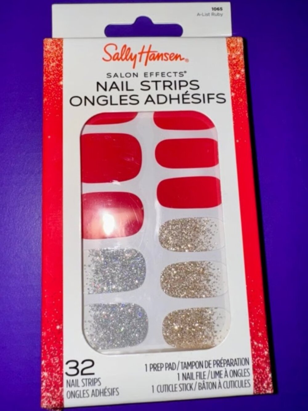 Sally Hansen Salon Effects Nail Strips 32 Count in A List Ruby 1065